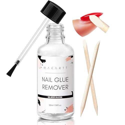 Makartt Nail Glue Remover for Press on Nails - 30ML Glueoff Easy Removal Versatile Debonder for Glue...