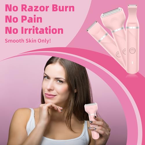Electric-Razors-Shaver-for-Women-3-in-1-Bikini-Trimmer-for-Women-IPX7-Waterproof-Pubic-Hair-Trimmer-Women-Wet-Dry-Use-Rechargeable-Hair-Removal-Kit-for-Face-Body-Leg-Bikini-Underarm-Arm