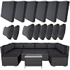 14 Piece Outdoor Patio Cushion Covers Replacement, Waterproof Outdoor Furniture Cushion Covers, Fit 7 Pcs 6 Seater Wicker Rattan Conversation Sofa Set,Dark Gray(Only Cover) 25.6×25.6in