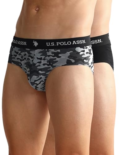 Image of U.S. Polo ASSN. Mens OEB09 Elasticized Waist Underwear Briefs - Pack of 2