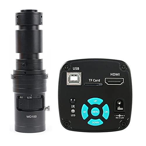 Microscope 4K 1080P 48MP Video Lab USB Microscope Camera C Mount LED Light for Phone Repair 100X 130X 180X 200X 300X 500X Zoom(with 500X Lens)