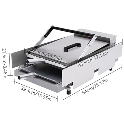 YyanLAK Hamburger Machine, Kommerziellen Hamburgerpresse Doppel Hamburger Maschine Brötchen Toaster 2000W für Bäckereien, Restaurants, Kioske, Kantinen – Bild 3