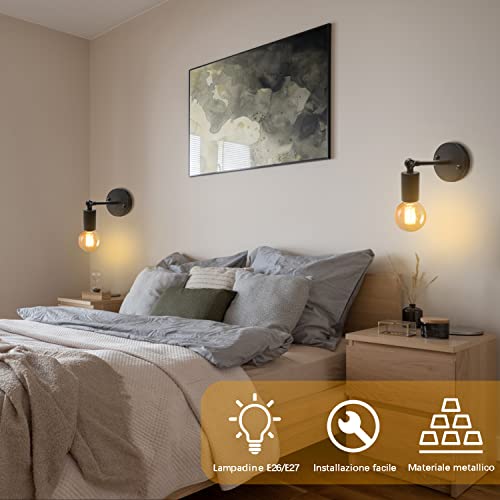 U/D Lampada da Parete Retrò 2 Pezzi Plafoniere da