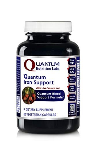 Quantum Iron Support, 60 Vegetarian Capsules - Quantum-State Blood Support Formula Featuring Live-Source Iron (Formerly Quantum Blood Max)