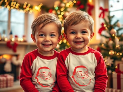 Image of Toddler Christmas Shirts for Boys and Girls Merry Christmas Plaid Monster Truck Tree Graphic Long Sleeve Xmas Tee Tops