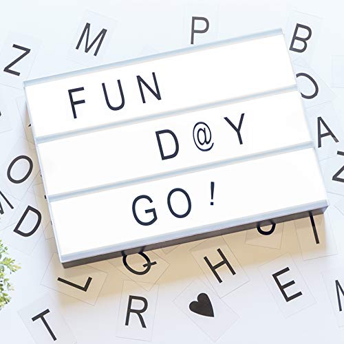 Cinematic Light Box with Letters and MIN LED Cinematic Lightbox Black/White + 85 Numbers Letters & Symbols