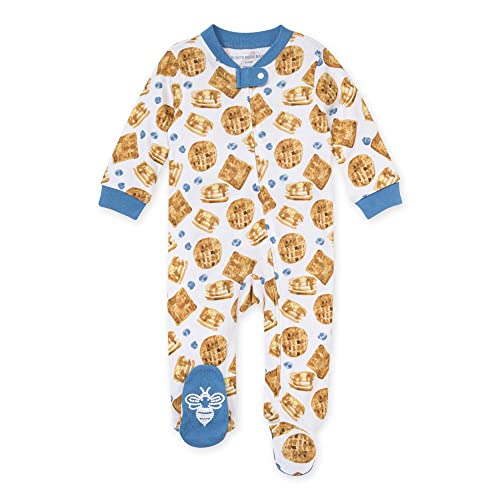 Image of Burt's Bees Baby unisex-baby Sleep & Play, Organic One-piece Romper-jumpsuit Pj, Zip Front Footed Pajama