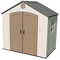 LIFETIME 6406 8 X 5 Ft Outdoor Storage Shed with Window-Desert, Mixed Colors