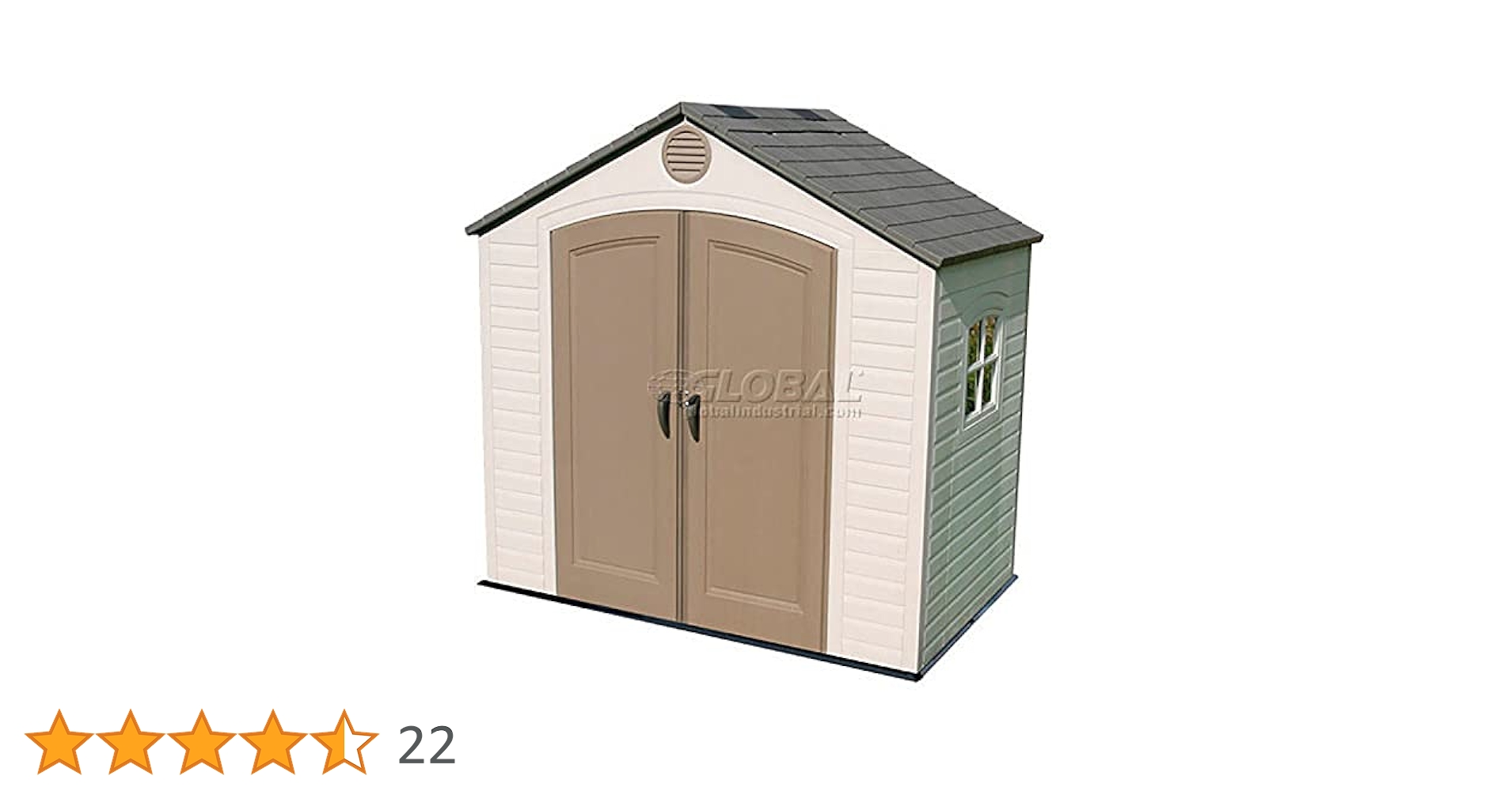 Amazon | LIFETIME 8 x 5フィート 屋外用収納小屋 窓付き - 砂漠