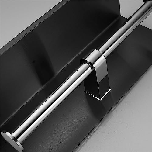 LSLANSOON Toilet Paper Holder with Phone Shelf Wall Mounted Stainless Steel for Bathroom (Double Roll-Black) - Image 4