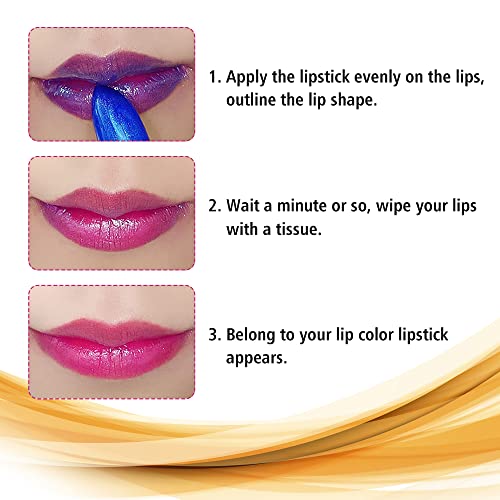 4. Bild von Blauer Rosen-Lippenstift, Farbwechselnder Lippenstift, Temperaturwechsel, Langanhaltend Feuchtigkeitsspendende, Nicht verblassende, Natürlich Pflegende Lippen (01)