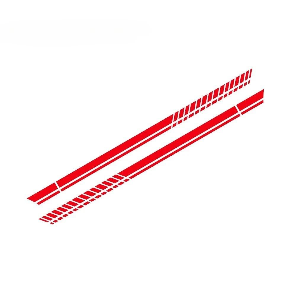 for Golf MK8 MK7 MK5 MK6 MK4 2PCS Car Door Stripe Stickers Vinyl Racing Style Decal(Red)