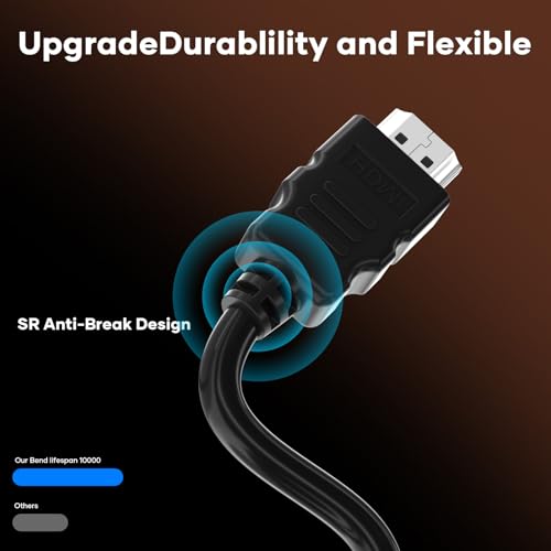 HDMI 2.1 Kabel 10K 8K 60Hz 4K 240Hz 165Hz 144Hz 120Hz 48Gbit/s High Speed, HDMI Kabel 2.0 Ultra HD eARC HDR 10+ HDCP Dolby Vision VRR kompatibel mit Mac mini M4/PS5/ Xbox-Serie X/Laptop(1.5M)