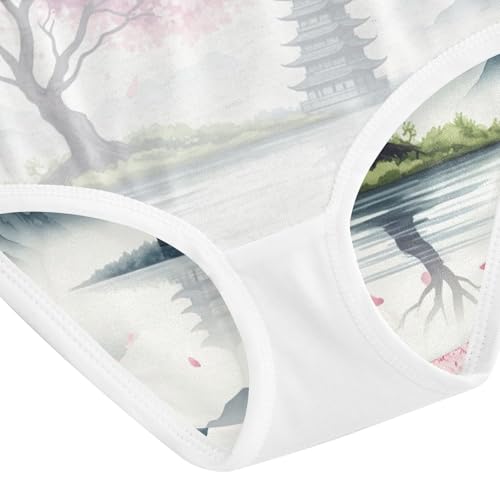 Watercolor Mountains Girls Briefs, Toddler Girl Panties, Cotton Underwear for Girls, 2–8 Years4