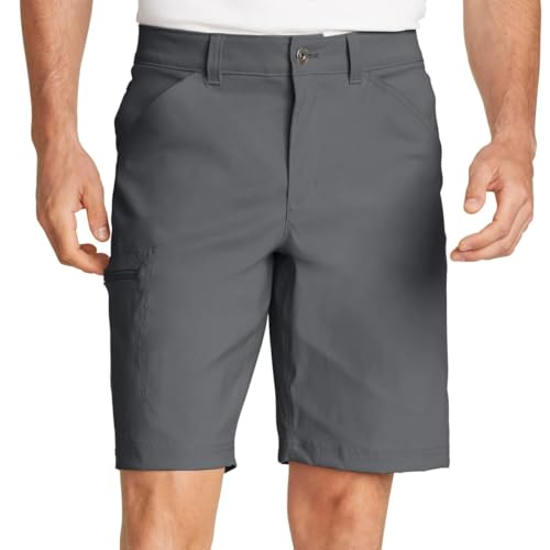 Eddie Bauer Men’s UPF 50+ Classic Fit Stretch Lightweight Tech Short (Gray, 36)