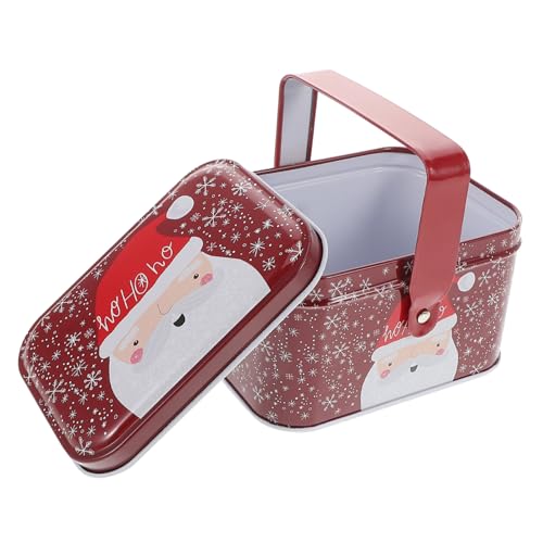 Holibanna Caja De Embalaje Creativo Latas De Galletas De Metal Latas De Comida Vacías Latas De Galletas Navideñas Latas Decorativas Latas De Galletas Para Hornear Galletas Rojo Planchar