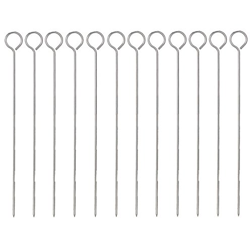 10 x 35cm Metal BBQ Barbecue Skewers Kebab Food Meat Grill Cooking Steel Sticks