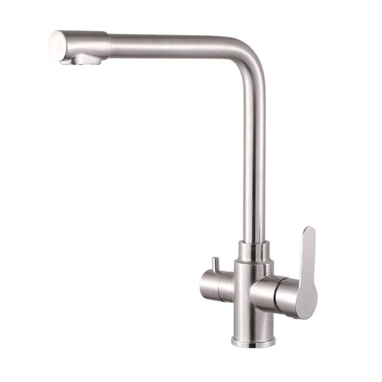 Robinet de cuisine 3 voies en acier inoxydable et mitigeur avec filtre à eau intégrable
