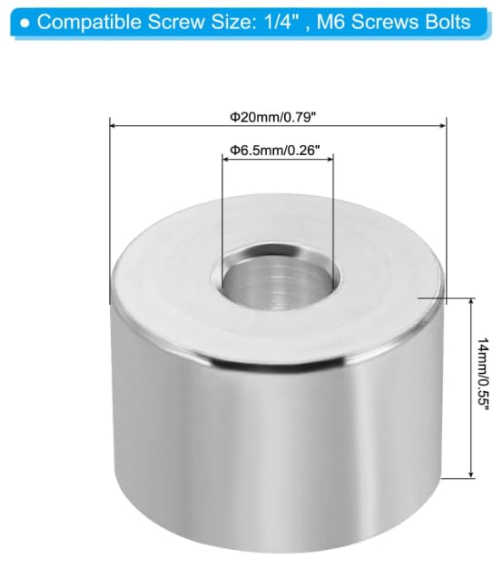 TA-VIGOR 5Pcs M6 Aluminum Spacer - Image 2