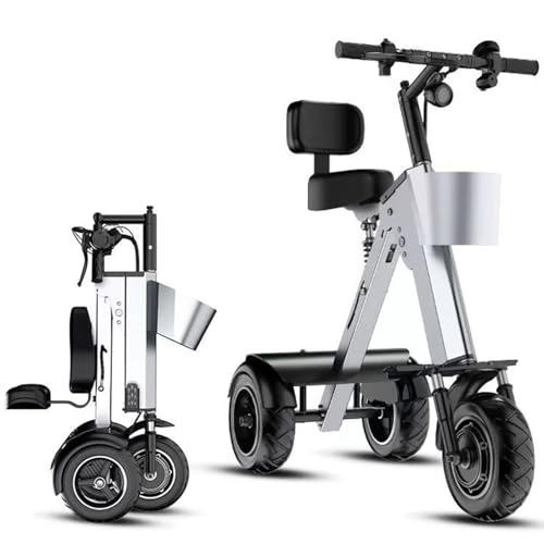 Foldable 3 Wheel Electric Scooter Tricycle for Adults Electric Trike with 450W Motor and Removable 36V Battery with