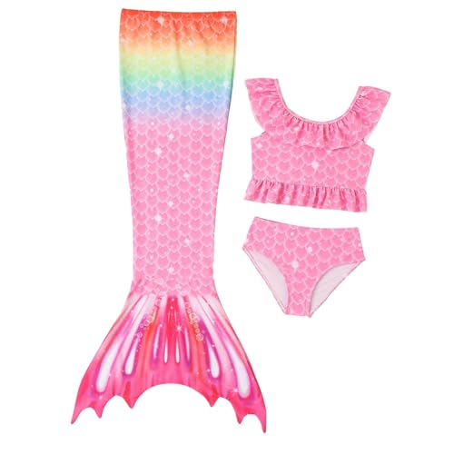 Lacado traje de baño verano niño niña impreso volantes tres piezas niño niño traje de baño bikini traje de baño L, rojo, 5-6 años