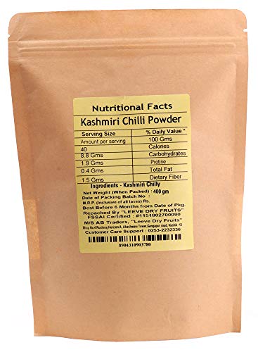 Image of Leeve Kashmiri Chilli Powder 400g | Natural Red Mirch Powder | Rich Color & Mild Spice | For Curry, Tandoori & Gravy | No Artificial Color | Hygienically Packed