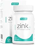HOHE BIOVERFÜGBARKEIT. Nupure zink enthält reines Zinkbisglycinat. Diese Zinkverbindung kann vom Körper besonders gut aufgenommen werden. Nupure zink ist hochdosiert mit 25 mg reinem Zink pro Tagesdosis und Zink Kapsel.