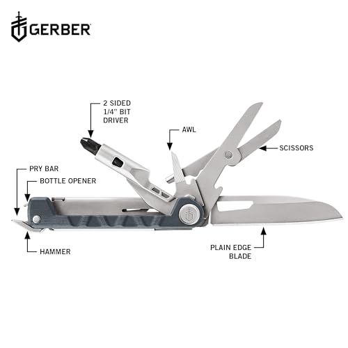 Gerber Gear Armbar Drive 8-in-1 Pocket Knife EDC Multitool with Screwdriver, 2.5" Blade, Urban Blue - Image 2