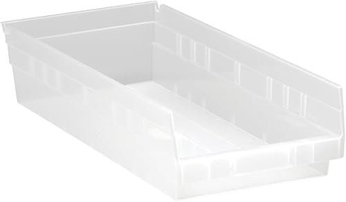 Quantum Storage Systems QSB108CL - Paquete de 10 contenedores de plástico colgantes de 4 pulgadas, 17-78 x 8-38 x 4 pulgadas, transparente