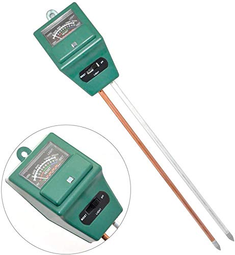 PANXIA 3 In 1 Water Moisture PH Light Meter Plant Flowers Sensor Garden Soil Analyzer Tester Tool,Square Head