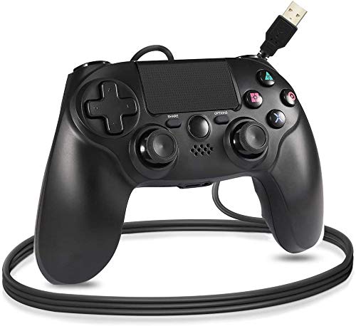 Hokyzam PS4 Wired Controller Wired USB Gamepad Controller for Playstation 4/PC-Black Cover