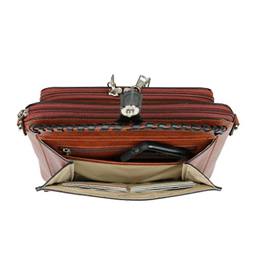 Concealed Carry Evelyn Leather Crossbody Organizer by Lady Conceal3