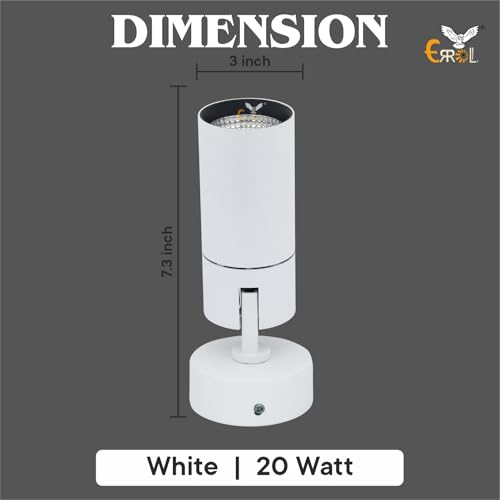 Image of Errol White spot Lights 20 watt Aluminium Focus Light | Adjustable Head Focus Light for wall | spot Lights for Home Ceiling | spot Light (White)
