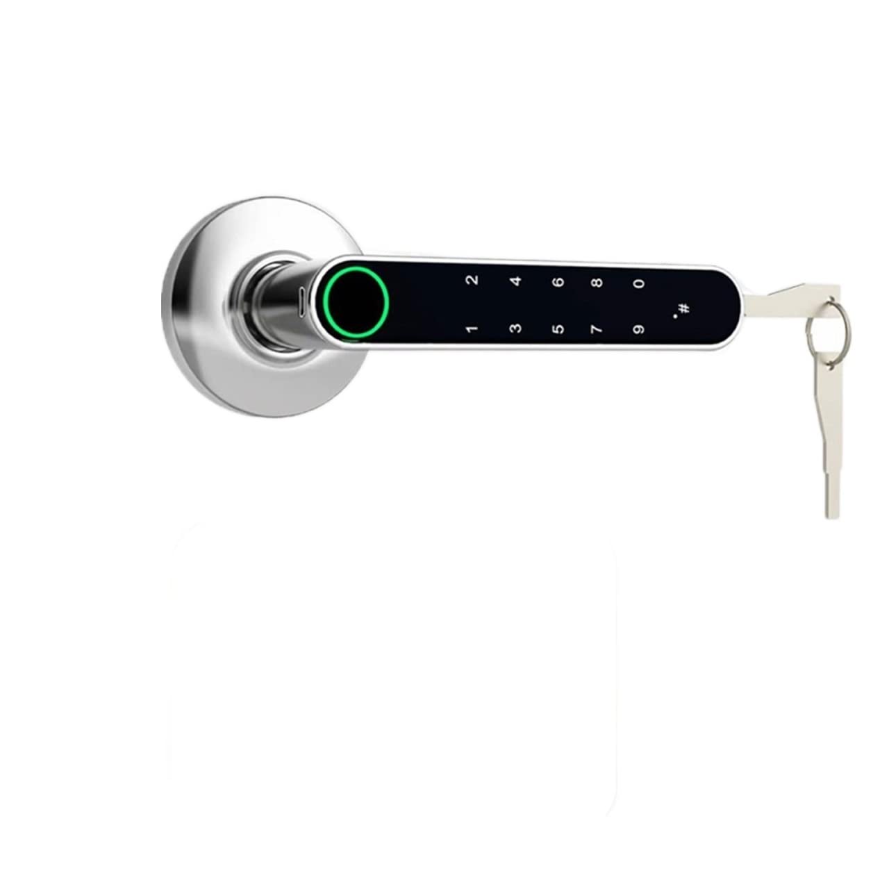 CVFRDD Smart Door Knob, Smart Lock Biometric Fingerprint Door lock Handle Rechargeable AntiTheft App No wire Keyless Entry Door Handle(Silver lock)