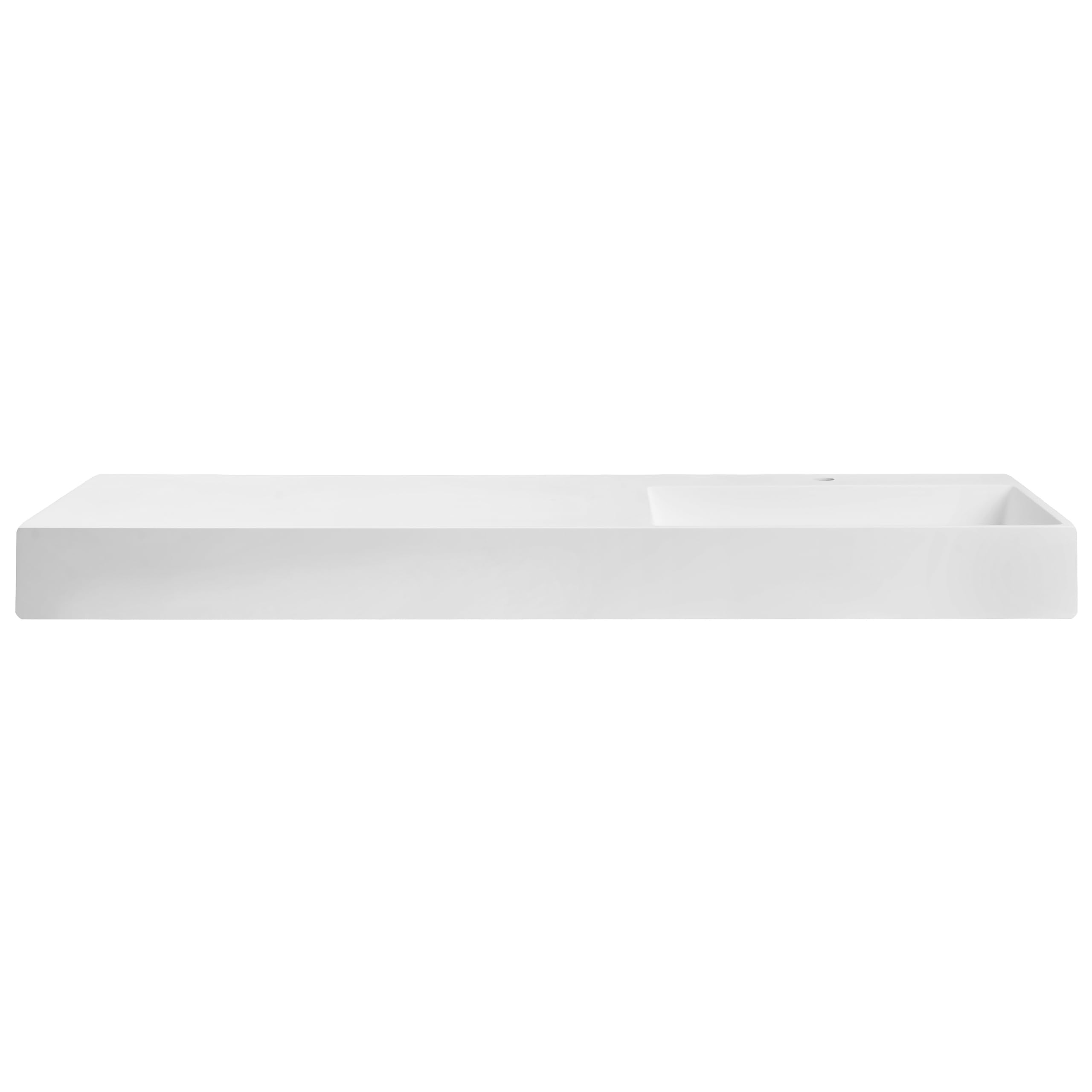 Lavabo suspendido de pared clásico rectangular fundición mineral acabado mate 150 x 48 cm blanco Cusco