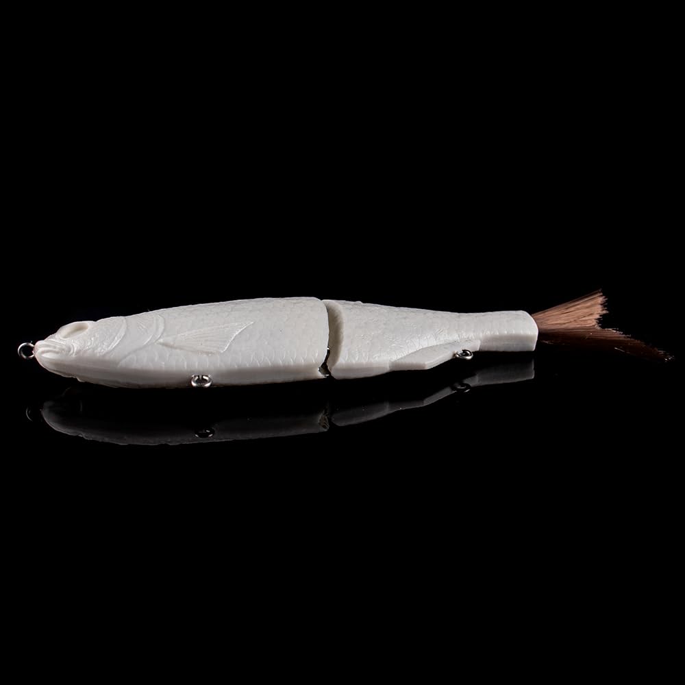 5 cebos de natación con Deslizamiento articulado de 17 cm en Blanco - Señuelos de Pesca de Cuerpo Duro sin Pintar for Cebo hundido DIY - Perfecto for Pesca de lubina y Perca