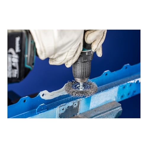 Image of PFERD Round Brush Untwisted RBU | Diameter 100 x 10 mm Shaft Diameter 6 mm Stainless Steel Wire Diameter 0.30 | 43198008 - for Straight Sanders, Drills, Bending Shafts