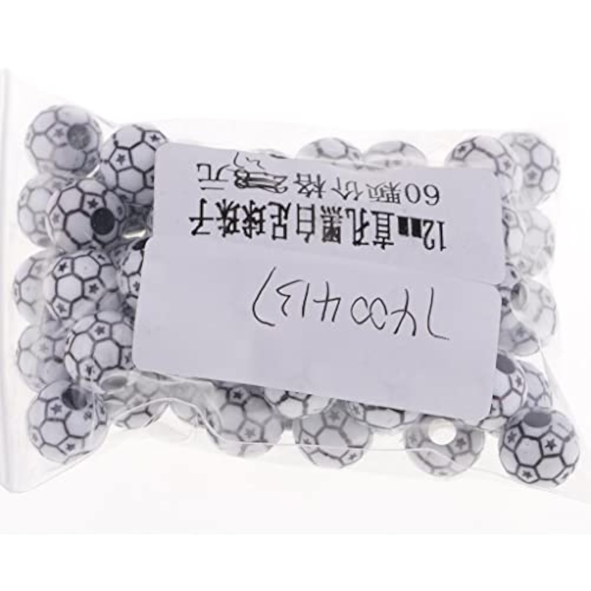 60Pcs Soccer Ball Beads for DIY Jewelry Making