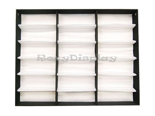 (Su-18A-1) 18Pcs Sunglasses Eyewears Watches And Jewelry Display Case For Retail Black Showcase #TOP2