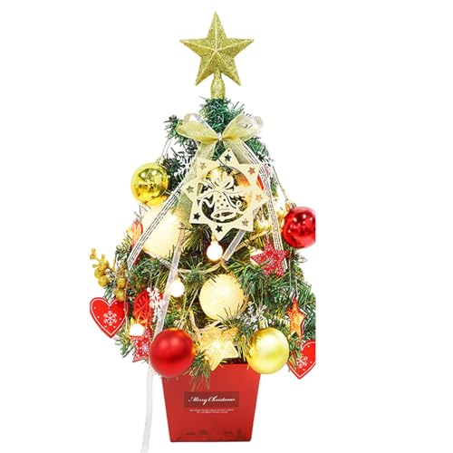 FIRSTXIU 1 árbol de Navidad pequeño con adorno para mesa, ahorro de espacio, decoración del hogar, elegante adorno de escritorio