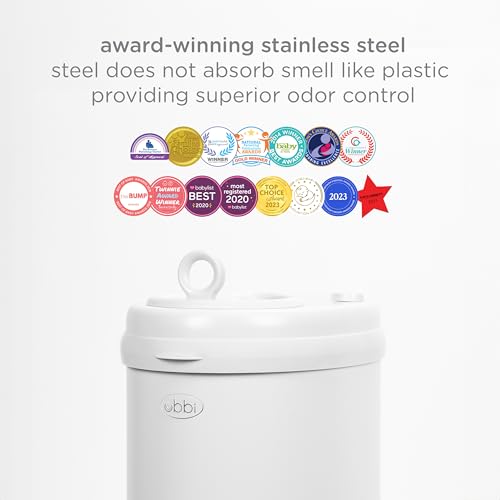 image for Ubbi Steel Diaper Pail, Odor Locking, No Special Bag Required, Award-W