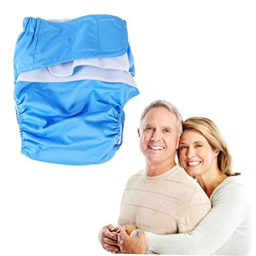 TOVINANNA Washable Adult Diapers Leakproof Incontinence Pants for Women Men Cotton Polyester Lined Nighttime Protection Sky