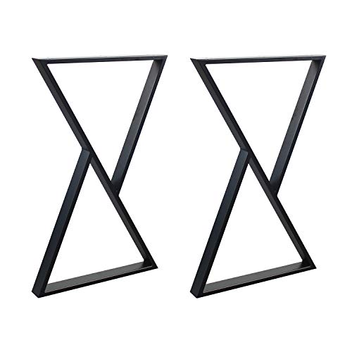 TOKIKA Table Legs H28 x W17.7 Inch Black,Dining Table Legs Metal Table Legs Triangle-Shaped,Office Table Legs Computer Desk Legs Country Style Table Legs,Set of 2