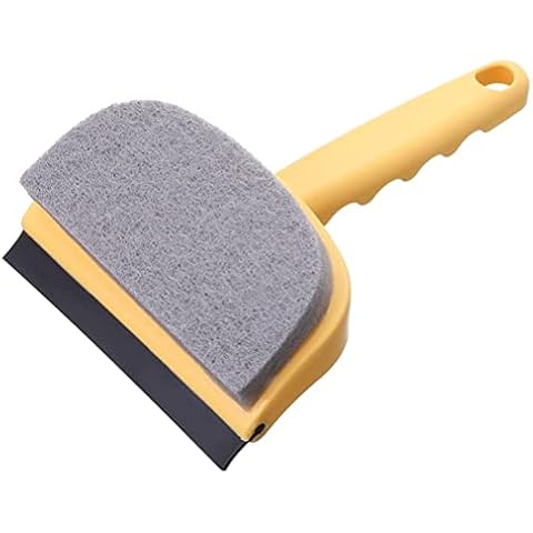 Lseqow Multi-Purpose Squeegee for Window, 2 in 1 Window Squeegee Sponge Squeegee Scrubber Scraper Cleaner Brush for Car Windshield Shower Door Bathroom Glass Cover