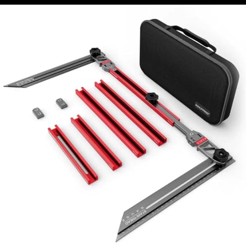 Gabarit de Traçage Escalier – Outillage Carreleur 2.0 | Outil de Mesure Réglable pour Marches & Contremarches | Aluminium Robuste, Graduations Précises + Coffret Rigide