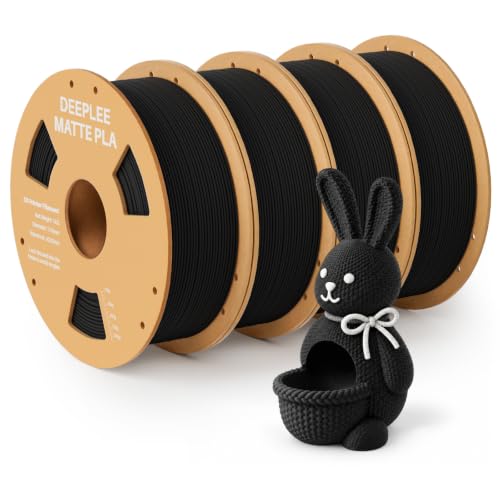 DEEPLEE Matte PLA Filament 1.75mm Matte Black 4kg Bundle