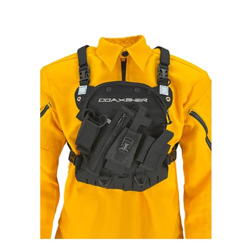 COAXSHER LS-1 Response Radio Chest Harness for 2 Way Radio & Electronics | Search & Rescue, Ski Patrol, Emergency Response - Black