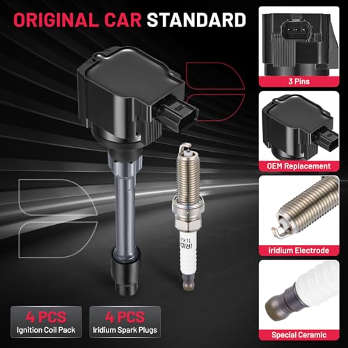 Image of BDFHYK Ignition Coil UF749 and Spark Plug 93501 for Honda Civic 2016-2020