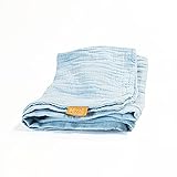 Mizali - Kuschelkissenbezug 300 cm - Musselin Bezug mit Reißverschluss - waschbar - Kantenschutz Kinderbett (300cm Hellblau)