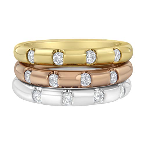 Haus of Brilliance 10K Tri-Toned Diamond Engagement Ring Set (3/4 cttw, H-I Color, I1-I2 Clarity)